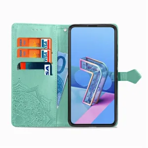 ART Peňaženkový kryt Asus Zenfone 7 (ZS670KS) ORNAMENT zelený