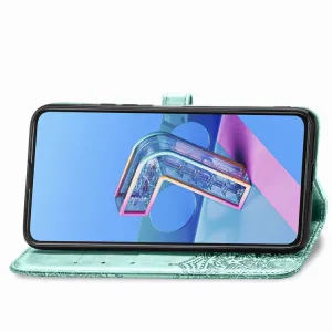 ART Peňaženkový kryt Asus Zenfone 7 (ZS670KS) ORNAMENT zelený