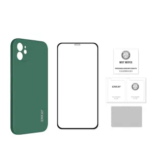 ENKAY Obal + 3D sklo Apple iPhone 12 čierny