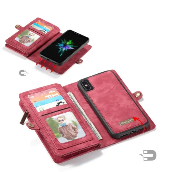 WALLET Ochranný kryt s peňaženkou 2v1 pre Apple iPhone X / XS červený