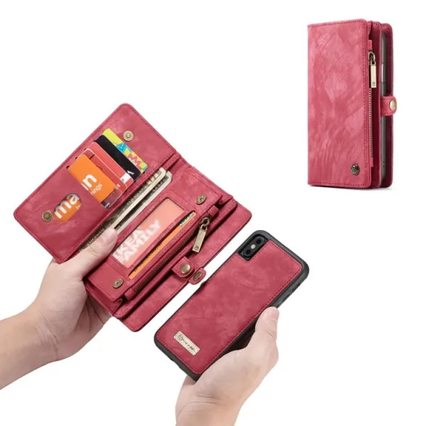 WALLET Ochranný kryt s peňaženkou 2v1 pre Apple iPhone X / XS červený