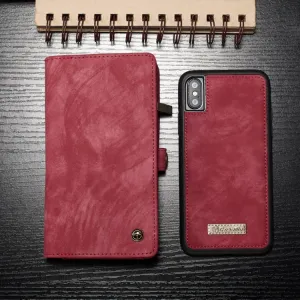 WALLET Ochranný kryt s peňaženkou 2v1 pre Apple iPhone X / XS červený