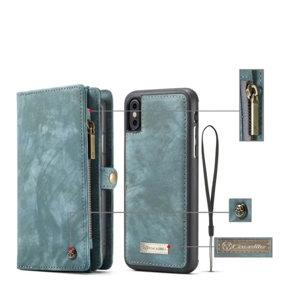 WALLET Ochranný kryt s peňaženkou 2v1 pre Apple iPhone X / XS modrý