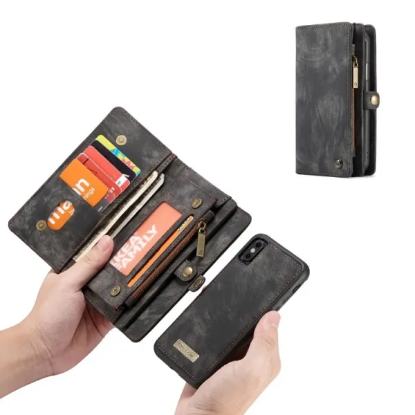 WALLET Ochranný kryt s peňaženkou 2v1 pre Apple iPhone X / XS čierny