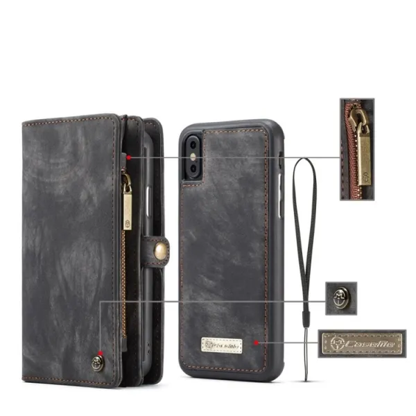 WALLET Ochranný kryt s peňaženkou 2v1 pre Apple iPhone X / XS čierny