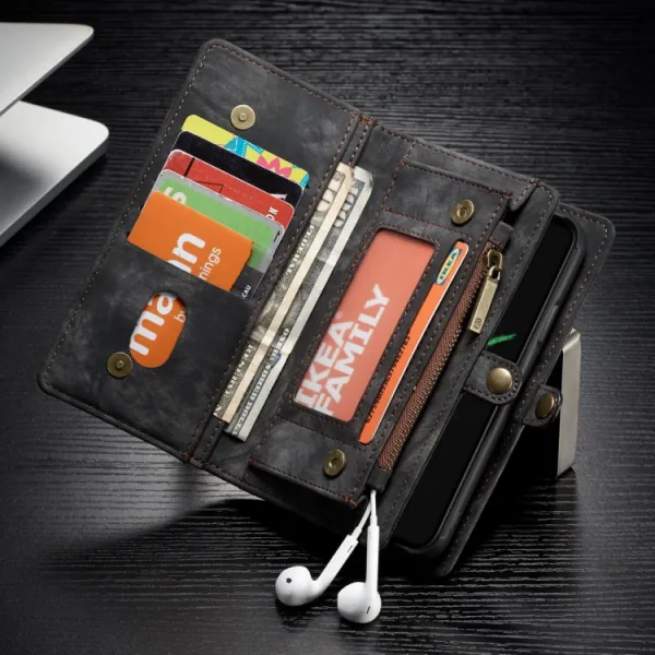 WALLET Ochranný kryt s peňaženkou 2v1 pre Apple iPhone X / XS čierny