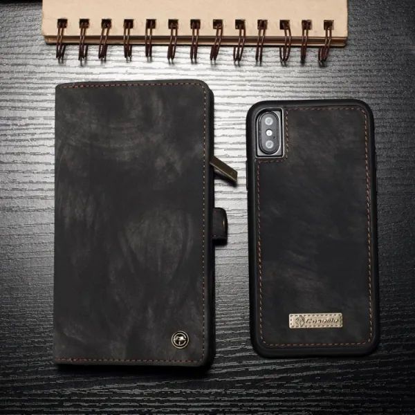 WALLET Ochranný kryt s peňaženkou 2v1 pre Apple iPhone X / XS čierny