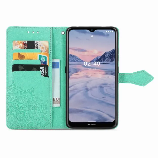 ART Peňaženkový kryt Nokia 2.4 ORNAMENT zelený
