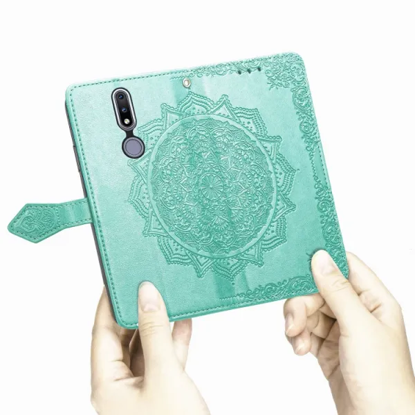 ART Peňaženkový kryt Nokia 2.4 ORNAMENT zelený