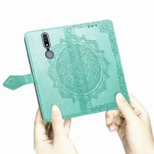 ART Peňaženkový kryt Nokia 2.4 ORNAMENT zelený