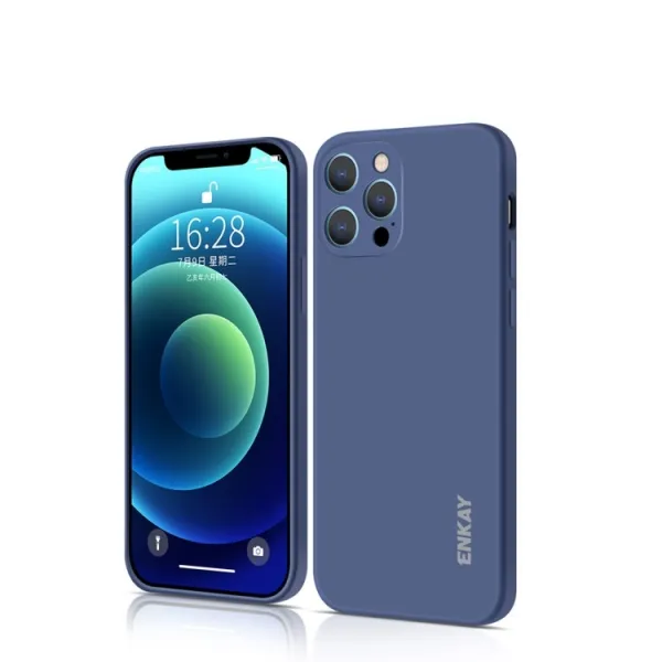 ENKAY Obal + 3D sklo Apple iPhone 12 Pro Max tmavomodrý
