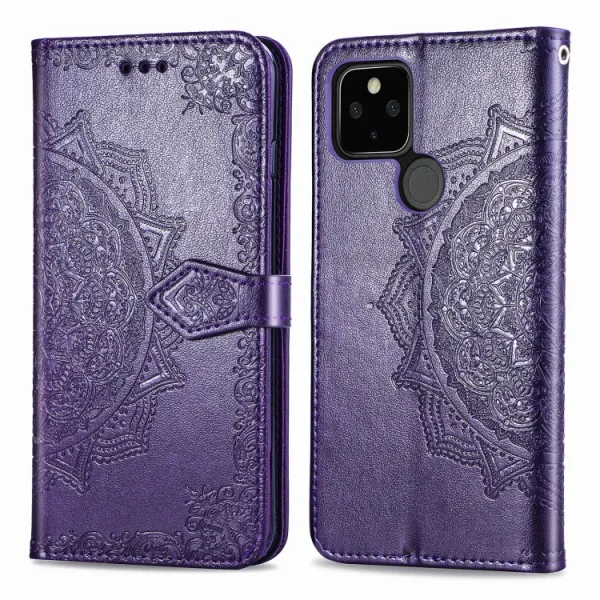 ART Peňaženkový kryt Google Pixel 4a 5G ORNAMENT fialový