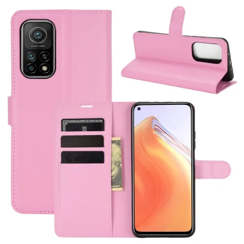 LITCHI Peňaženkový kryt Xiaomi Mi 10T / Mi 10T Pro ružový