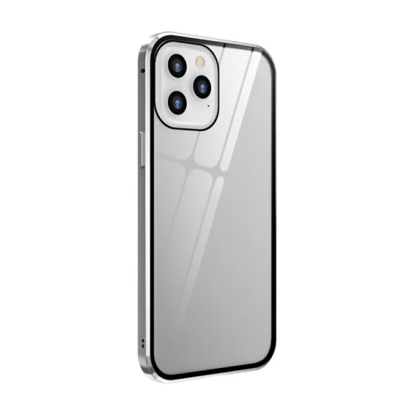 Magnetický kryt 360° Apple iPhone 12 Pro Max strieborný