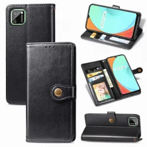 LEATHER BUCKLE Peňaženkový obal Realme C11 čierny