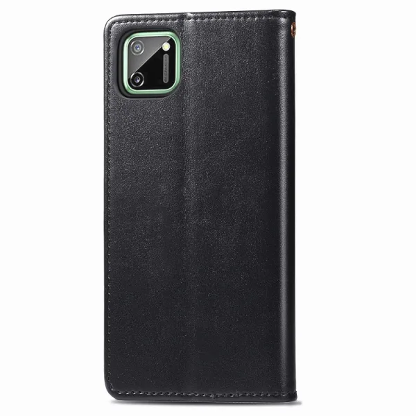 LEATHER BUCKLE Peňaženkový obal Realme C11 čierny