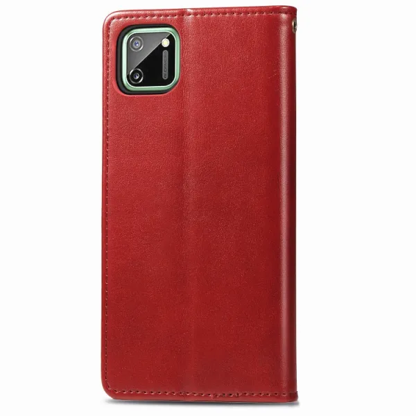 LEATHER BUCKLE Peňaženkový obal Realme C11 červený