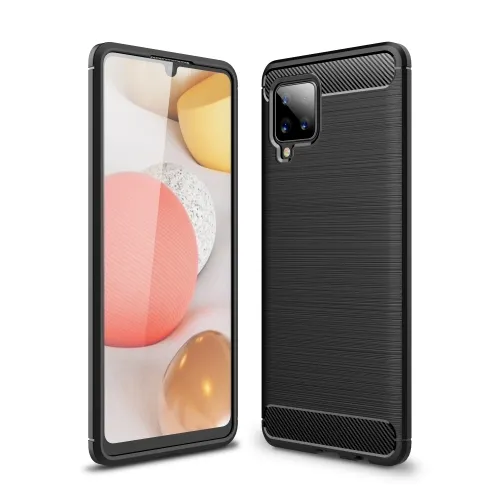 MG Carbon Case Flexible silikónový kryt na Samsung Galaxy A42 5G, čierny