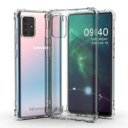 MG Anti Shock Military silikónový kryt na Samsung Galaxy M31s, priesvitný
