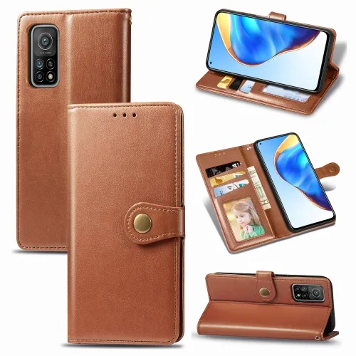 LEATHER BUCKLE Peňaženkový obal Xiaomi Mi 10T / Mi 10T Pro hnedý