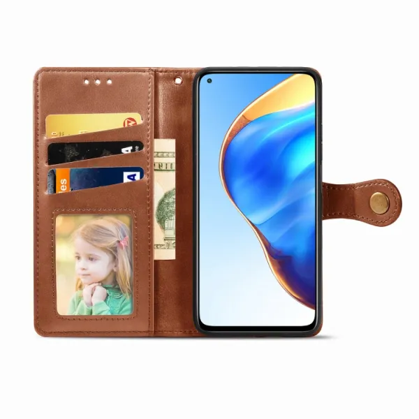 LEATHER BUCKLE Peňaženkový obal Xiaomi Mi 10T / Mi 10T Pro hnedý