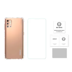 ENKAY Priehľadný obal + Tvrdené sklo Motorola Moto G9 Plus