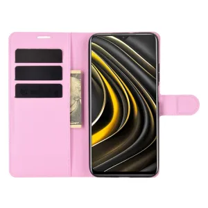 LITCHI Peňaženkový kryt Xiaomi Poco M3 ružový