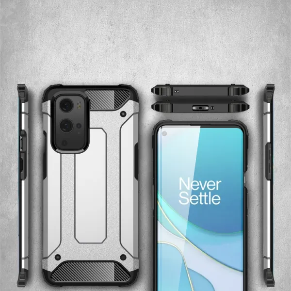 TOUGH Ochranný kryt OnePlus 9 Pro strieborný