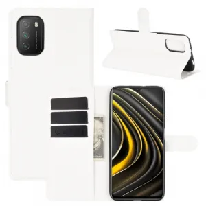 LITCHI Peňaženkový kryt Xiaomi Poco M3 biely