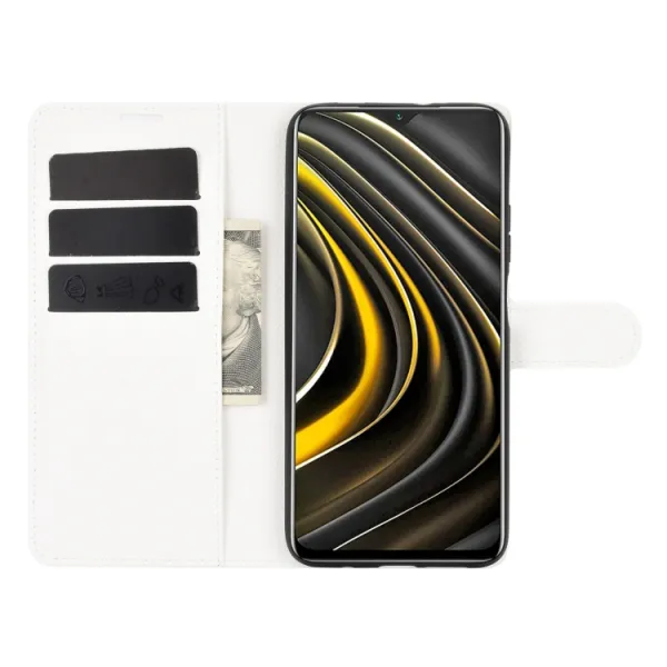 LITCHI Peňaženkový kryt Xiaomi Poco M3 biely