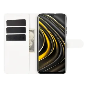 LITCHI Peňaženkový kryt Xiaomi Poco M3 biely
