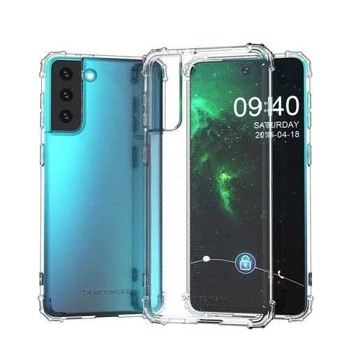 MG Anti Shock Military silikónový kryt na Samsung Galaxy S21 Plus 5G, priesvitný