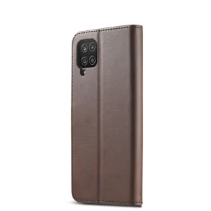 IMEEKE Peňaženkový kryt Samsung Galaxy A12 / M12 tmavohnedý