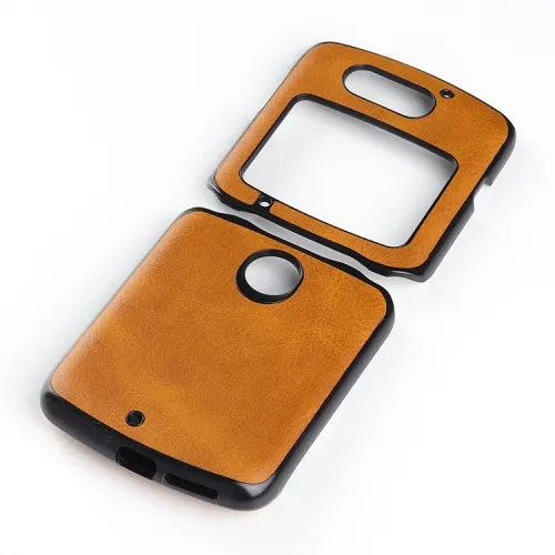 LEATHER TPU Ochranný kryt  Motorola Razr 5G hnedý
