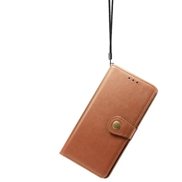 LEATHER BUCKLE Peňaženkový obal Samsung Galaxy S21 Plus 5G hnedý