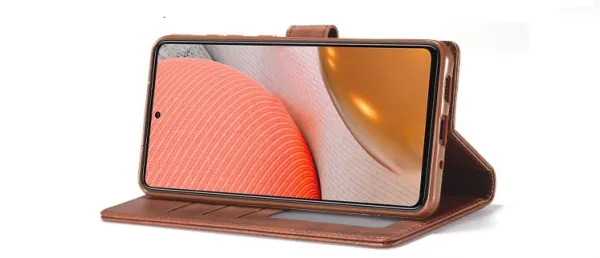 IMEEKE Peňaženkový kryt Samsung Galaxy  A72 tmavohnedý