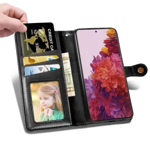 LEATHER BUCKLE Peňaženkový obal Samsung Galaxy S21 Ultra 5G čierny