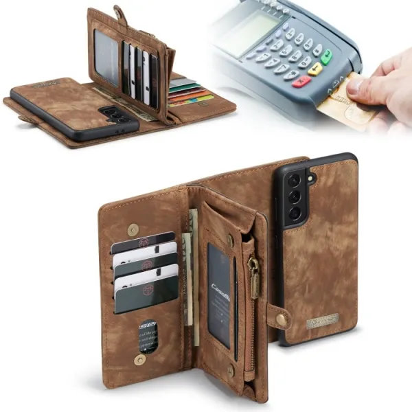 WALLET Ochranný kryt s peňaženkou 2v1 pre Samsung Galaxy S21 Plus 5G hnedý