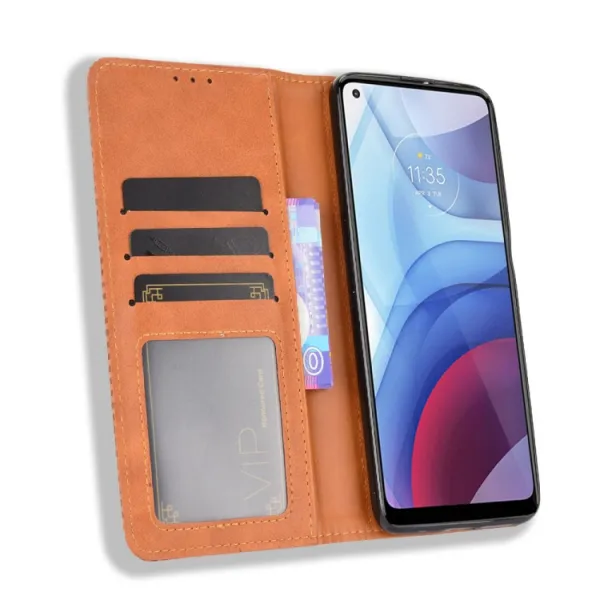BUSINESS Peňaženkový kryt Motorola Moto G Power (2021) hnedý
