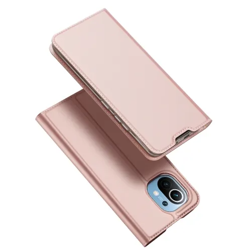 DUX DUCIS Skin Pro knižkové kožené puzdro na Xiaomi Mi 11, ružové