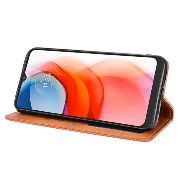 BUSINESS Peňaženkový kryt Motorola Moto G Play (2021) hnedý