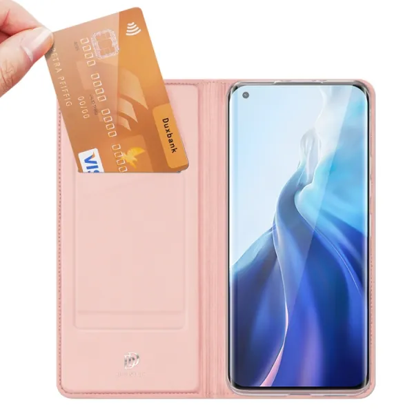 DUX DUCIS Skin Pro knižkové kožené puzdro na Xiaomi Mi 11, ružové
