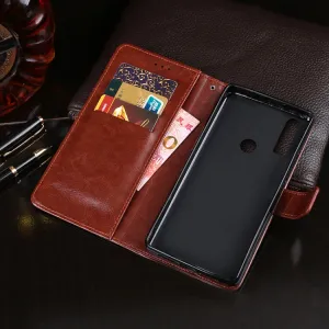 IDEWEI Peňaženkový kryt Alcatel 3L 2020 žltý