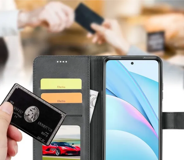IMEEKE Peňaženkový kryt  Xiaomi Mi 10T Lite čierny