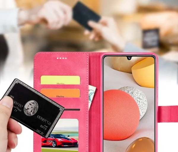 IMEEKE Peňaženkový kryt Samsung Galaxy  A42 ružový