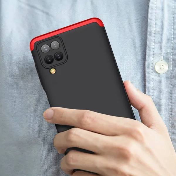 360° Ochranný kryt Samsung Galaxy A12 / M12 čierny-červený