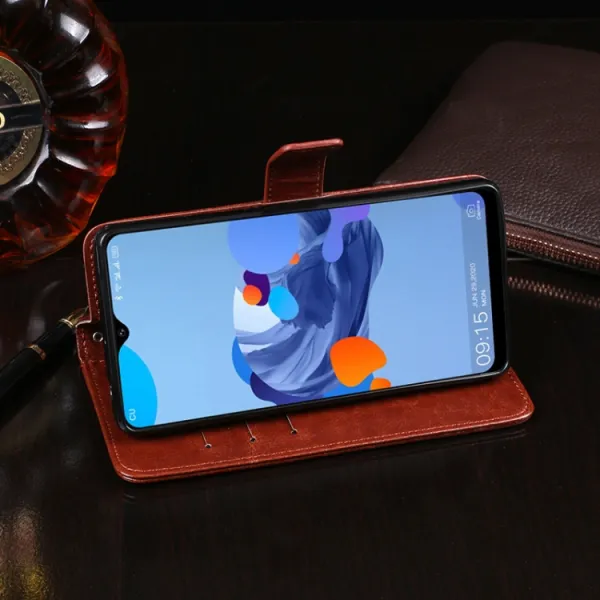 IDEWEI Peňaženkový kryt Oukitel C19 tmavomodrý
