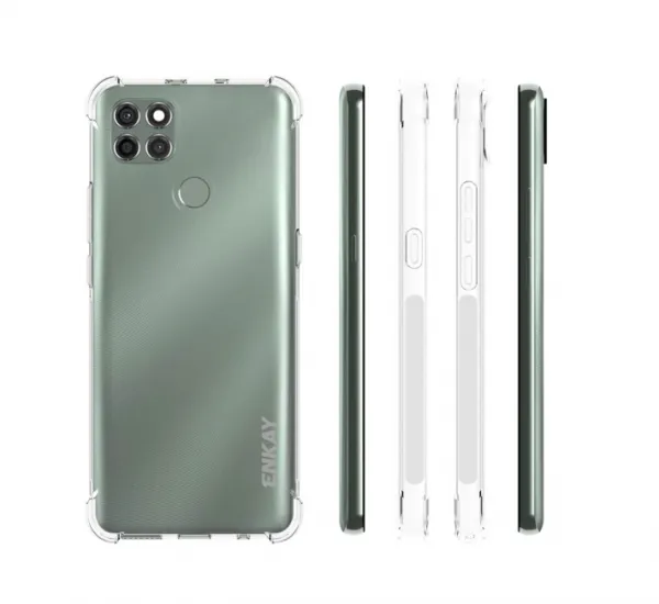 ENKAY AIRBAG Extra odolný kryt Motorola Moto G9 Power  priehľadný