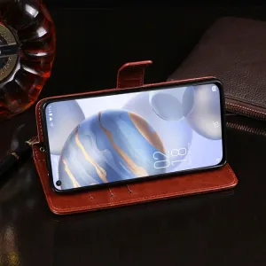IDEWEI Peňaženkový kryt Oukitel C21 hnedý