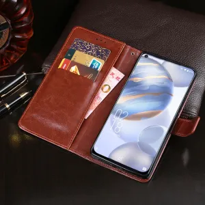 IDEWEI Peňaženkový kryt Oukitel C21 hnedý